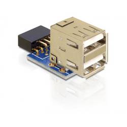 Delock USB 2.0 Adapter [2x USB 2.0 Buchse A - 1x Mainboard-Stecker 9pol.] 41825 0.003 m