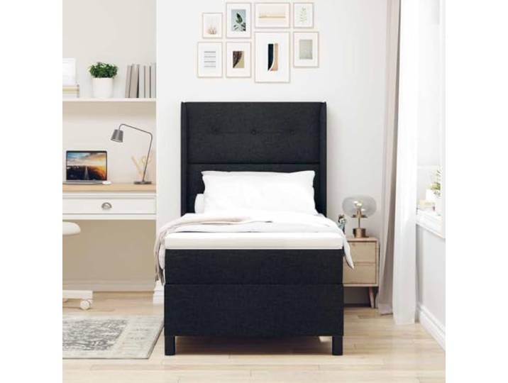 KTHLBRH Einzelbett 90 x 190 cm mit Federkernmatratze Verstellbares Kopfteil, Struktur aus massivem Kiefernholz, Verwendung im Innenbereich
