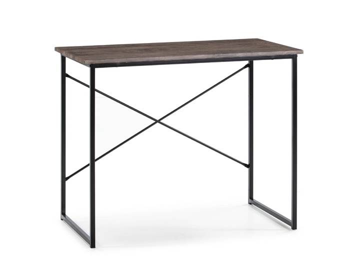 Bureau noir, style industriel, 90 cm longueur
