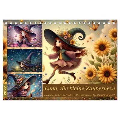 Luna, die kleine Zauberhexe (Tischkalender 2027 DIN A5 quer), CALVENDO Monatskalender