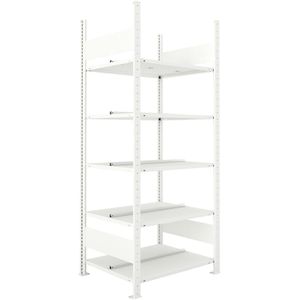 META-Regalbau Aktenregal S3 Büro Compact, 133400, aus Metall, 5 Ordnerhöhen, 75 x 185 x 60 cm (B/H/T), lichtgrau