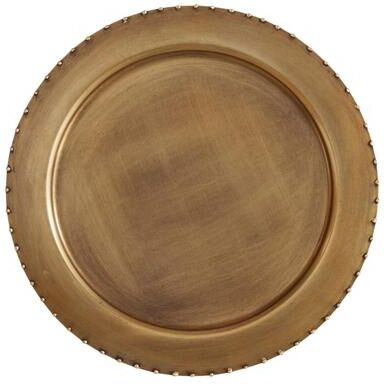 Saro Lifestyle Dot Rim Metal Charger Plates (Set of 4)
