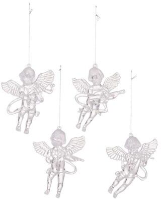 Inspired Deals 4PCS Acrylic Angel Christmas Tree Ornaments Clear Hanging Holiday Decorations a