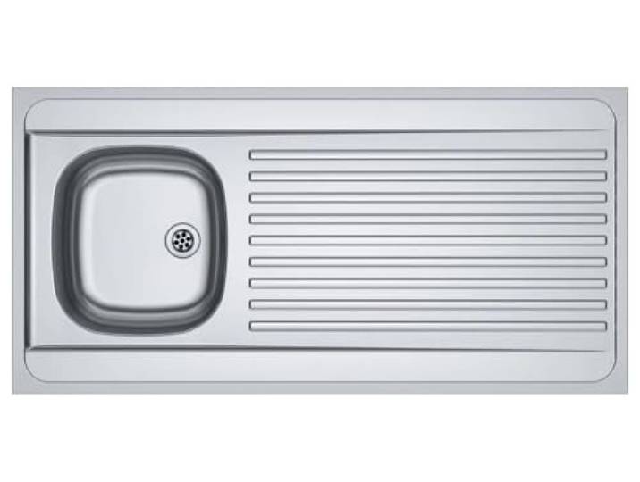 EVIER INOX MONOBLOC A POSER 120-60 1 CUVE - 1 EGOUTTOIR 18 AVEC CADRE