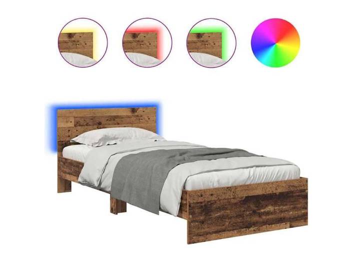 NOUVEAU Lit 1 personnes - Lit 1 personne - Cadre de lit simple - Bois ancien - 90x200cm Bois d'ingénierie 98140