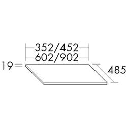 Burgbad Ablageplatte Sys30 PG3 Diago 19x...x485 Trend- oder RAL-Farbe Ma, APDI999F5347 APDI999F5347