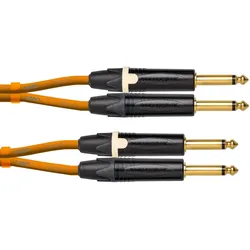 Cordial ENCORE CEON DJ PLUG 0,6 O, 0,6 m, NEUTRIK 2x Klinke 6,3 mm mono schwarz gold