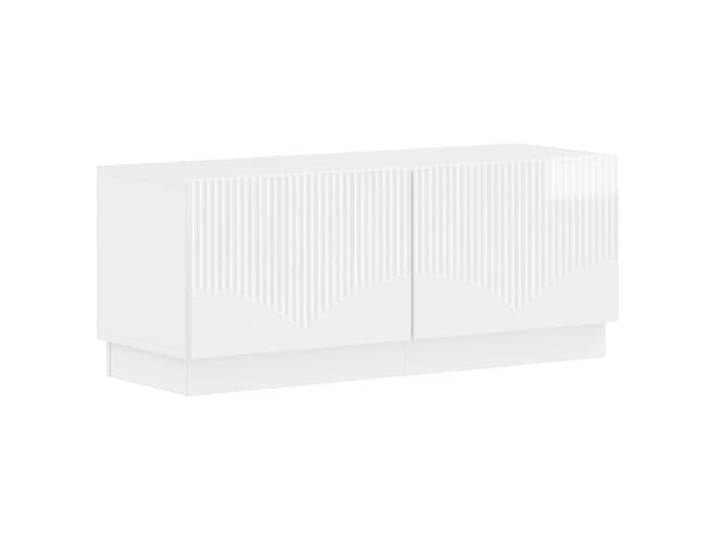 KGFHERENB 2er Set TV Lowboard Hochglanz Weiß TV-Schrank 49x35x40cm Kompakte Fernsehtische im 2er Pack für Wohnzimmer und Schlafzimmer mit flexibel montierbaren Türen und viel Stauraum.