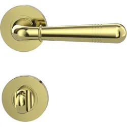 GRIFFWERK Rosettengarnitur FABIA Schraubrosette-Messing-WC-Schloss