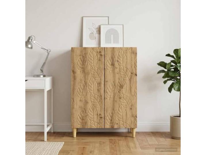 KTHLBRH Sideboard Eiche Handwerk 66 x 34,5 x 90 cm Technisches Holz, 2 Einlegeböden, 2 Türen, großer Raum, vielseitige Verwendung, einfache Wartung
