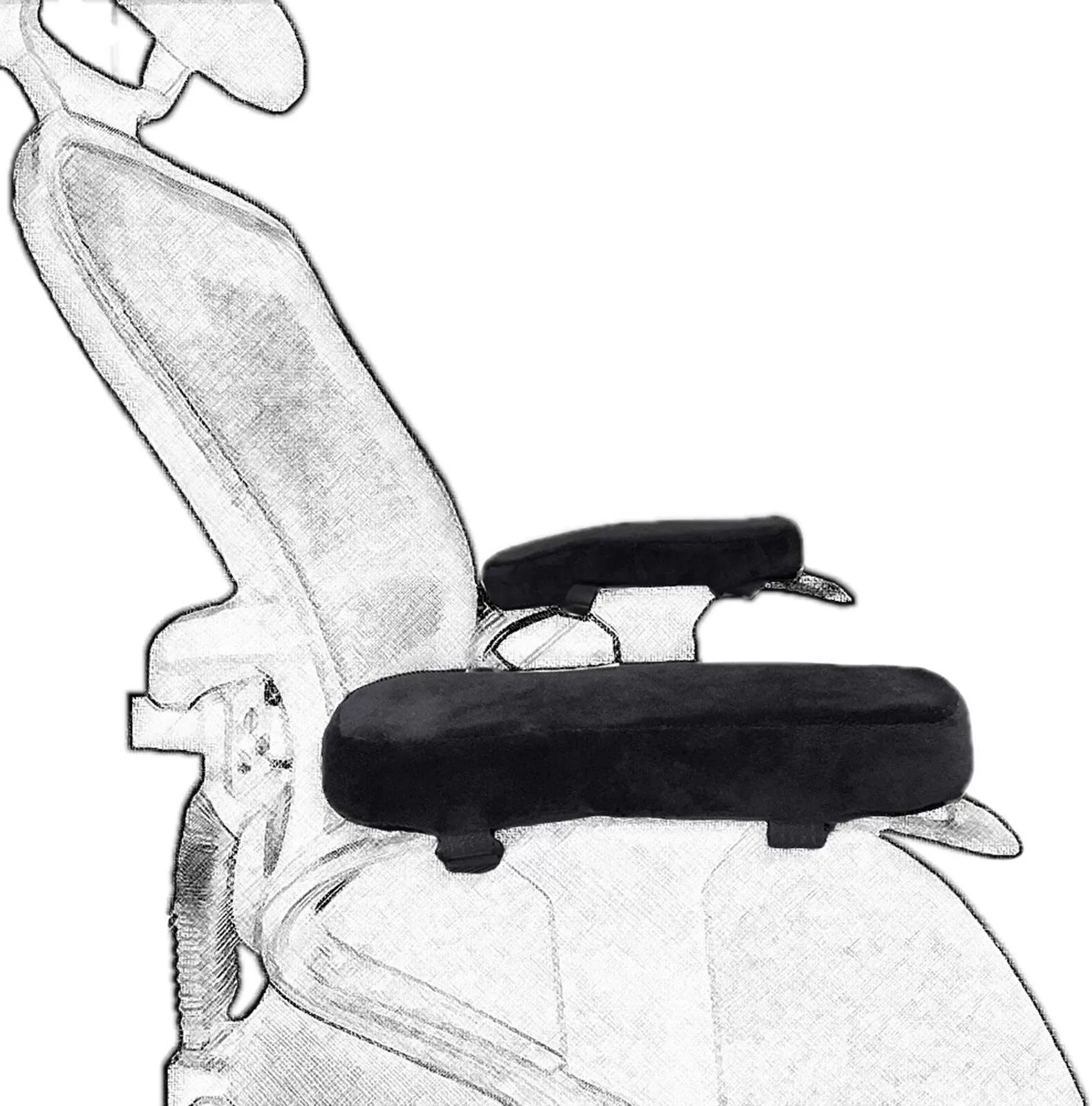 INF Gepolsterte Armlehnen / Armlehnenkissen für Stühle Schwarz 2er-Pack Blau