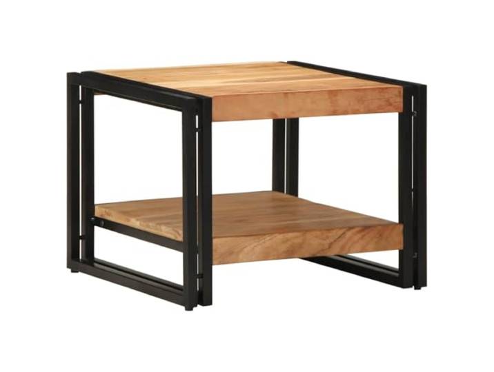 IBUQDDV Couchtisch 50x50x38 cm Massivholz Akazie Eisen Stabile Tischplatte, pflegeleicht, vielseitig, Innen- und Außenbereich, einzigartige Maserung