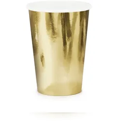 PartyDeco 6 Becher Gold Folie