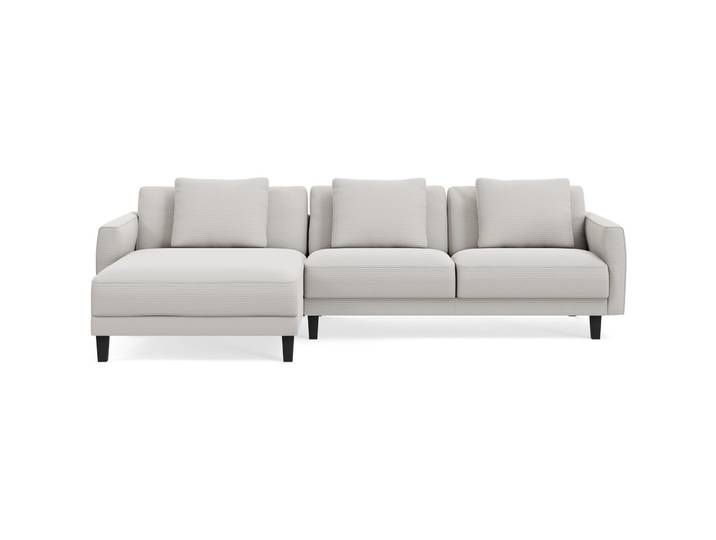 Ecksofa Avena Stoff/Holzfuss schwarz white B 278 T 163 cm - Möbel Konfigurator: Traummöbel individuell zusammenstellen
