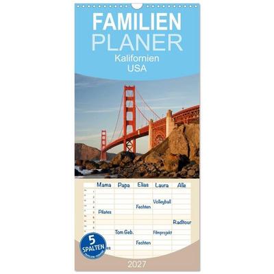 Familienplaner 2027 - Kalifornien USA mit 5 Spalten (Wandkalender, 21 x 45 cm) CALVENDO