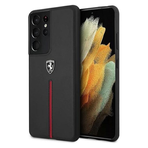 Ferrari Leather Cover Off Track Nylon (Samsung Galaxy S21 Ultra) (FEOSIHCS21LBK)