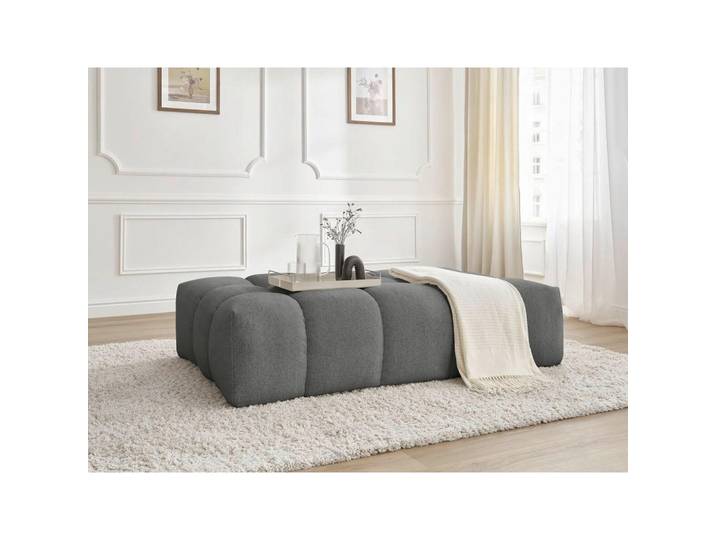 Hocker Everest, Dunkelgrau, Kunststoff, rechteckig, 166x100x40 cm, Wohnzimmer, Hocker, Sitzhocker