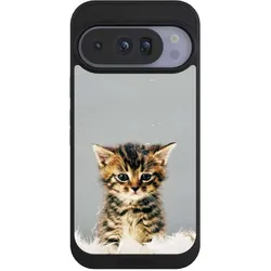 Nivocase Handyhülle für Google Pixel 10 Pro Hülle NIVOpure Case Schwarz Feder Haustier Katze (Google Pixel 10 Pro), Smartphone Hülle, Schwarz