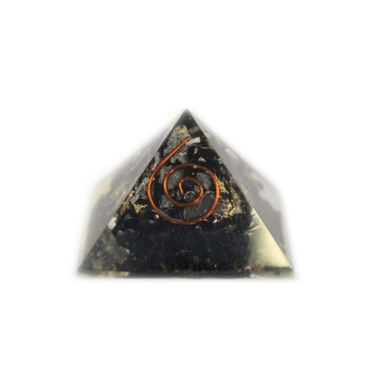 Ancient Wisdom Kleine Orgonite Piramide met Gemchips en Koper, 25 mm