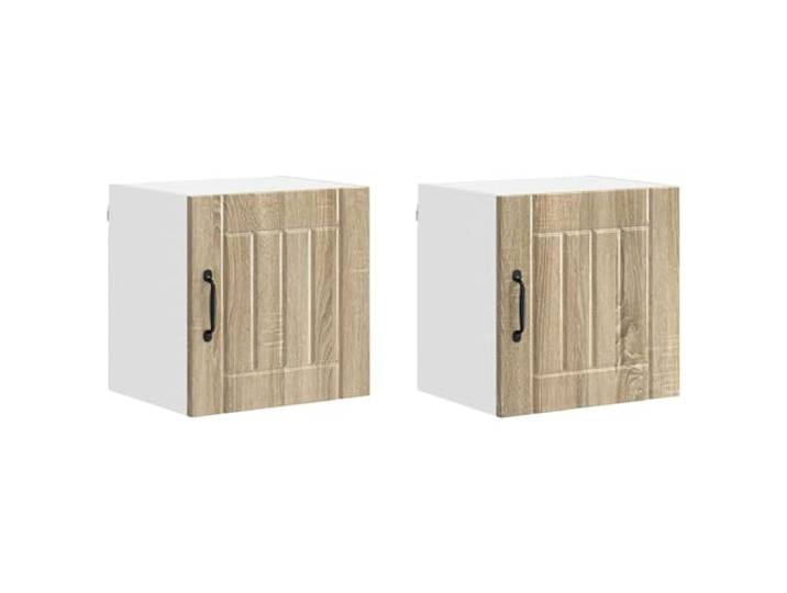 Wandschrank LUCCA 2 Stk. Sonoma-Eiche Holzwerkstoff 4 Regale Sonoma 40 cm Holzwerkstoff, elegante Optik, für Innenküchen, schlichtes Design, moderne Kücheneinrichtung