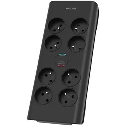 Philips, Steckdosenleiste, SPN7080BA/60 surge protector Black 8 AC outlet(s) (8x, CEE 7/4, 2 m)