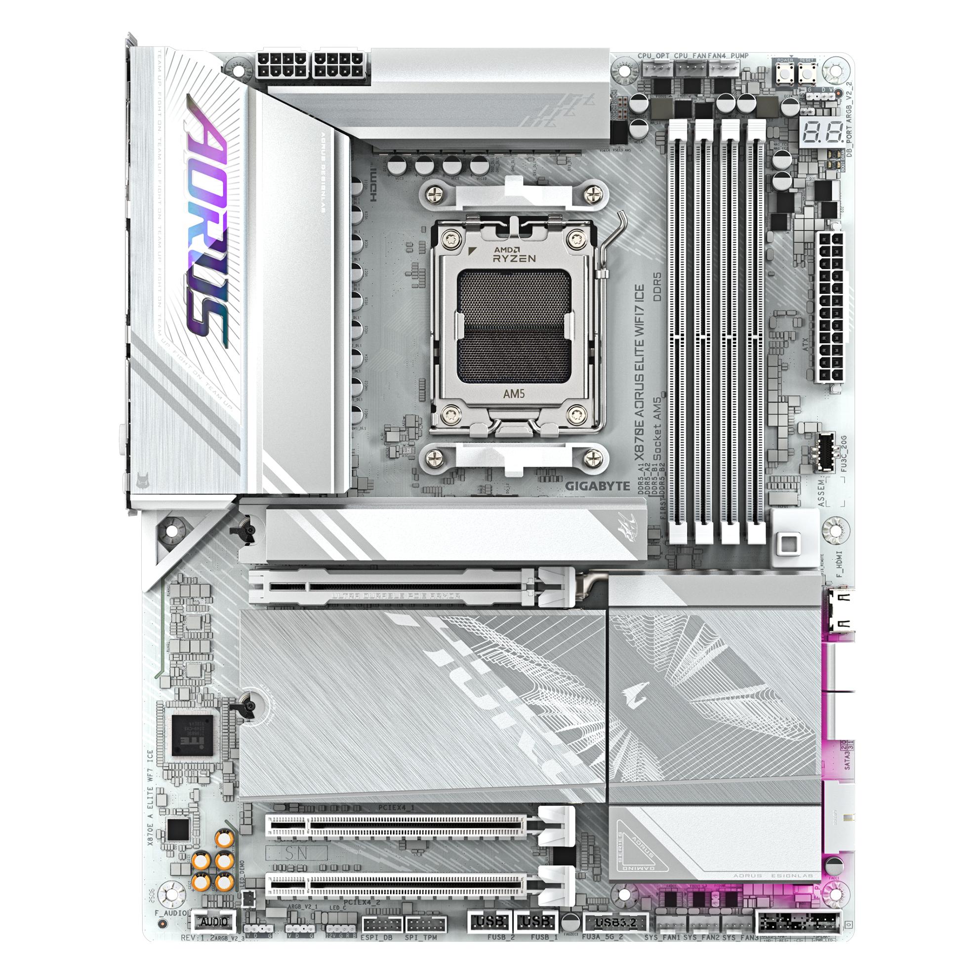 Gigabyte X870E AORUS Elite WIFI7 ICE (AM5, AMD X870E, ATX) (X870E A ELITE WF7 ICE)