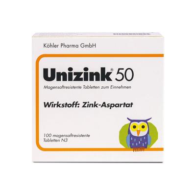 Unizink 50 magensaftresistente Tabletten 100 St magensaftresistent