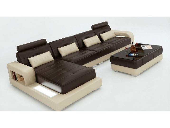 JVmoebel Ecksofa Ledersofa mit USB-Anschluss und modernem Design, Made in Europa