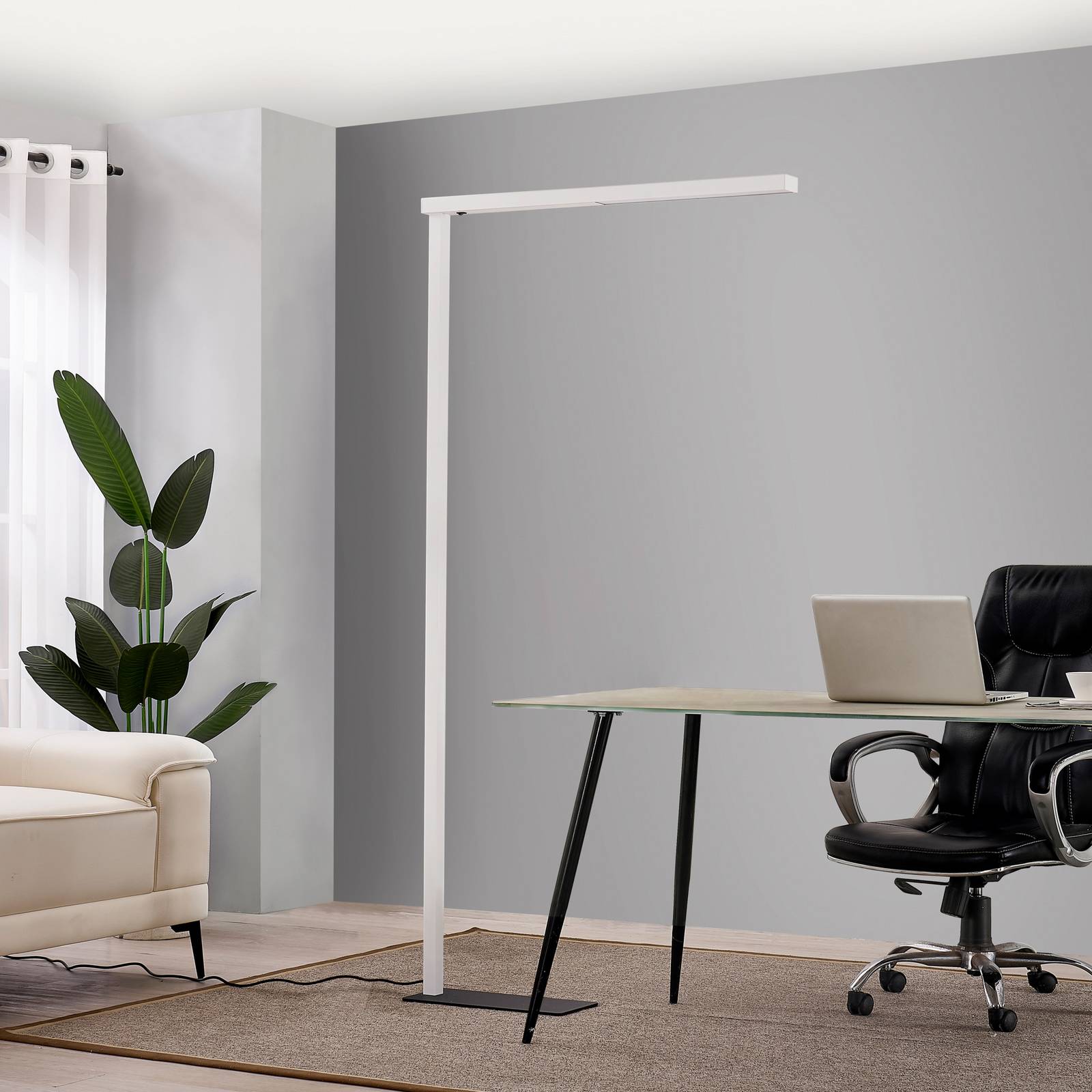 Stehlampe Tamilo Arcchio, weiß / opal, für Arbeitszimmer / Büro, Aluminium, Modern