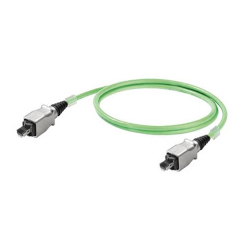 RJ45 Netzwerk Anschlusskabel CAT 5, CAT 5e S/UTP 1m Grün Flammwidrig, mit Rastnasenschutz