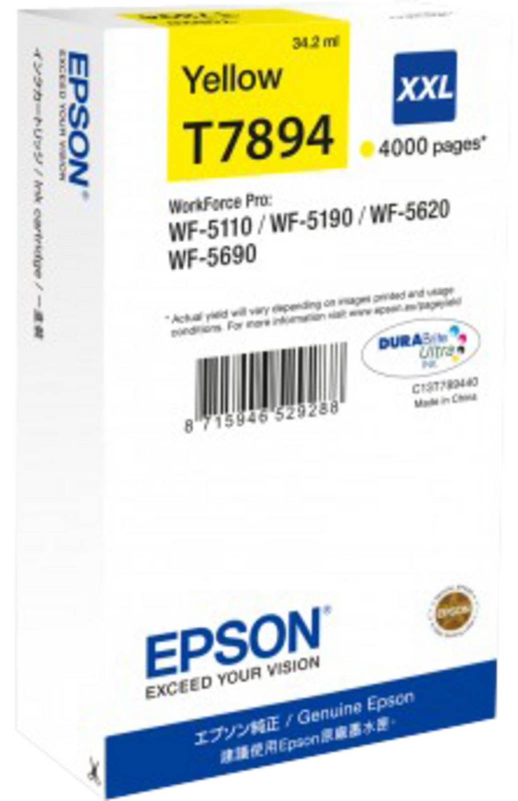 Epson DURABrite Ultra Ink XXL Tintenpatrone Geel C13T789440 T7894