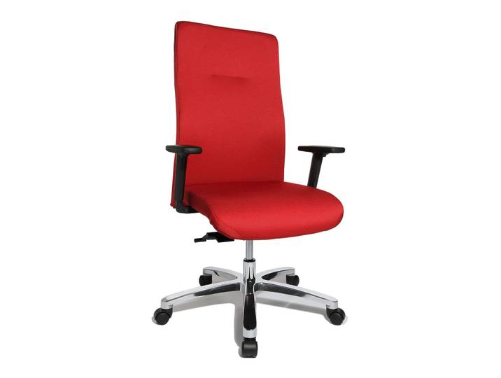 Bürostuhl Topstar Big Star 20 mit 2D Armlehnen, Rot/Verchromt, Neu, Ergonomischer Stuhl - ideal für flexibles Arbeiten