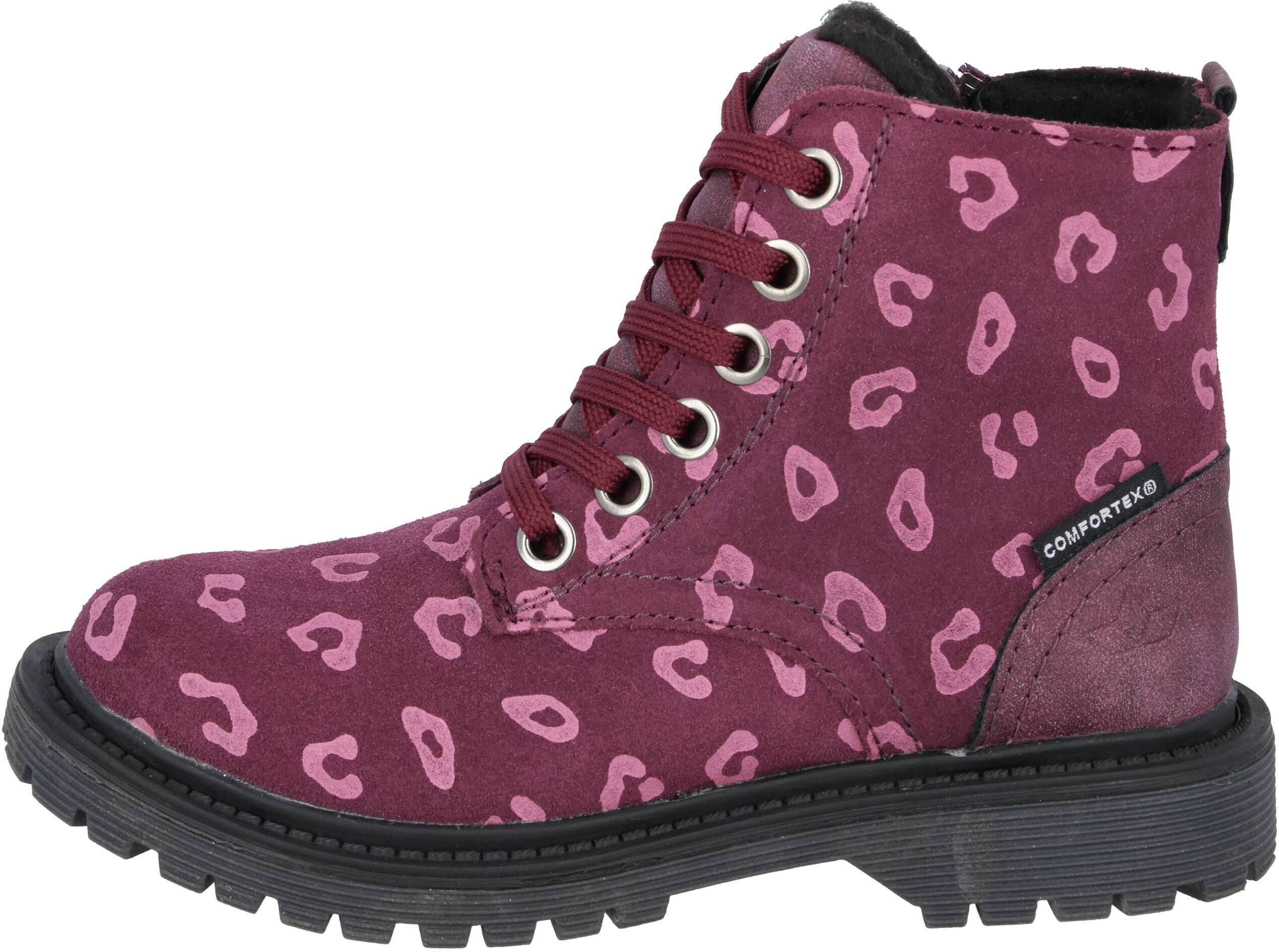 Stiefel LICO "Trendstiefel Malati", Mädchen, Gr. 38, wärmend, rot, Veloursleder, Schuhe Stiefel rot 38, wärmend
