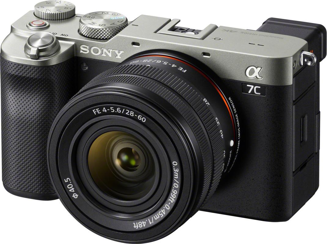 Sony α 7C, 24,2 MP, 6000 x 4000 Pixel, CMOS, 4K Ultra HD, Touchscreen, Schwarz, Silber