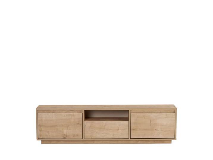 Meuble tv 3 portes en bois l160cm - bois clair