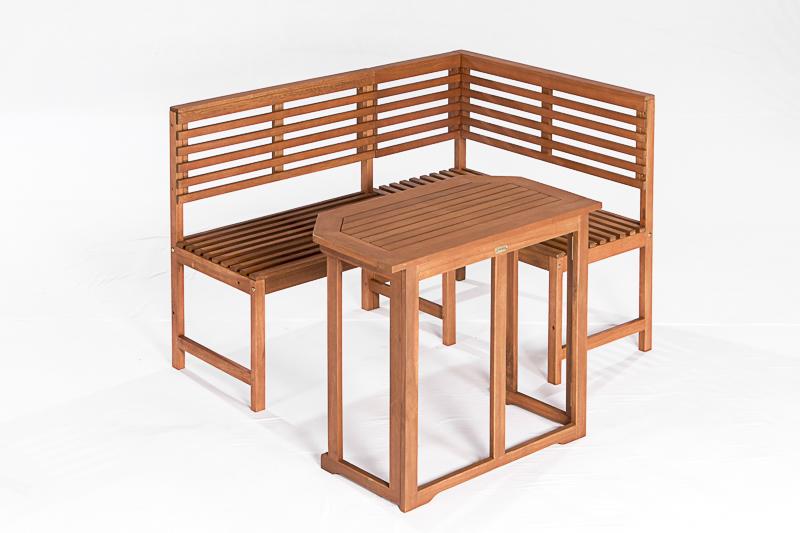 MERXXHANDELS Eckbank mit Klappentisch 90x50cm Eukalyptus 09223529