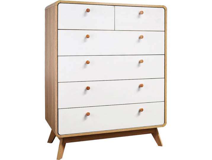 Commode avec 4+2 tiroirs en effet chêne blanc