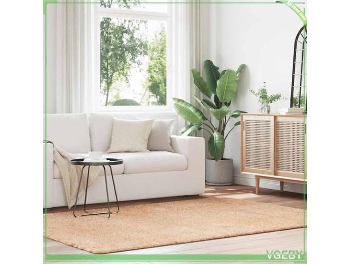 Tapis - FAFEISY - NAVARRA - Shaggy - Beige - 160x230 cm antidérapant