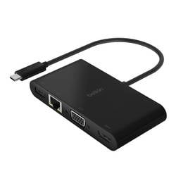 Belkin USB 2.0 Adapter [1x USB-C® - 5x HDMI®, RJ45, USB 3.0, USB-C®, VGA] AVC004btBK
