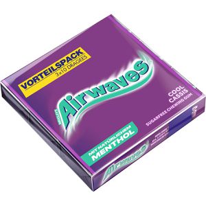 Airwaves Kaugummis Cool Cassis, zuckerfrei, 3x 10 Dragees