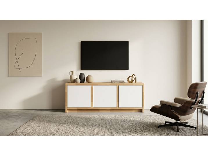 TV Sideboard mit Türen nach Maß Buche Natur geölt