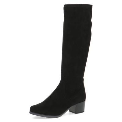 Stiefel CAPRICE, Damen, Gr. 37,5, Textil, XS-Schaft, schwarz, Schuhe Stiefel, Blockabsatz, Schlupfstiefel mit Stretch-XS-Schaft in schmaler Form