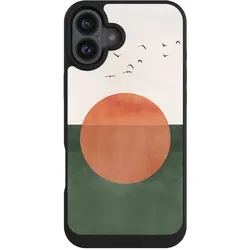 Nivocase Handyhülle für Apple iPhone 16 Plus Hülle NIVOpure Case Schwarz Sonnenschein Sonnenuntergang Vogel (Apple iPhone 16 Plus), Smartphone Hülle, Schwarz