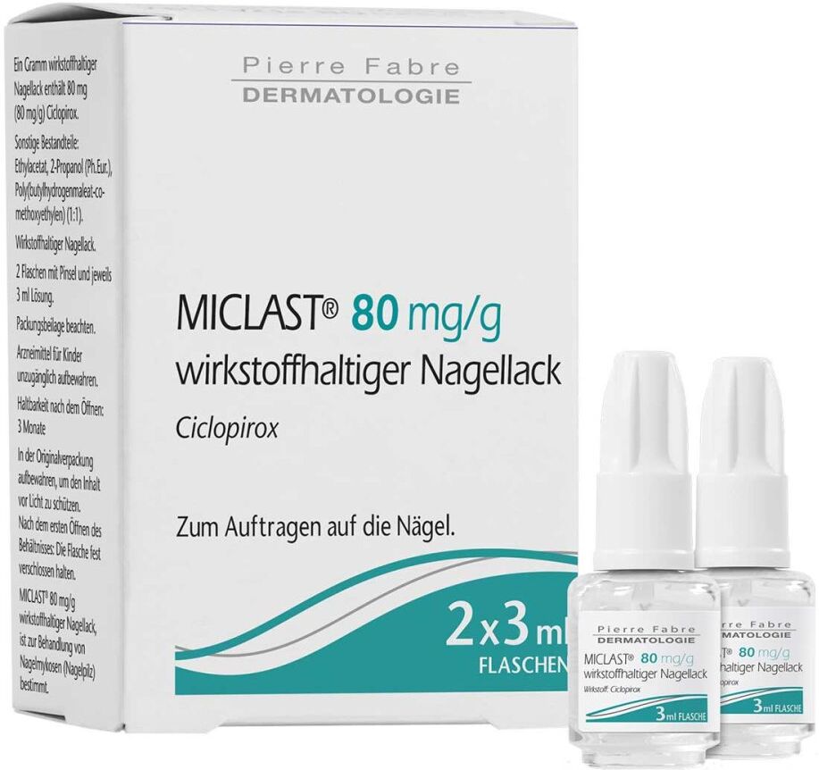 MICLAST® Nagellack gegen Nagelpilz 80 mg/g 2X3ml
