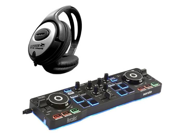 HERCULES DJ Controller Hercules DJ Control Starlight mit Kopfhörer, Vorteils-Set mit Kopfhörer