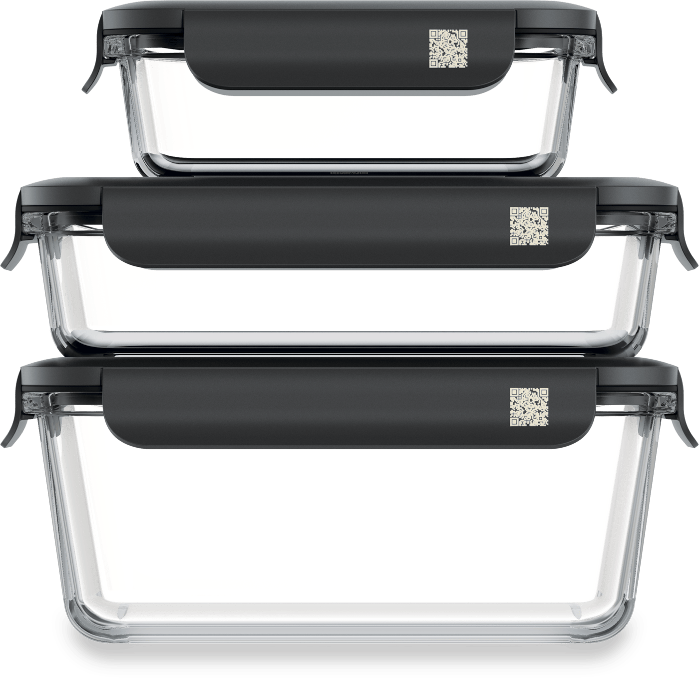 Miele GaLa-Set Gourmet-Box Set (3-teilig) Container Rechteckig 3 l Borosilikatglas (Schwarz, Transparent) 12635730