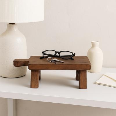 Sagebrook Home "Reclaim Wood Riser Tray With Handle - Brown, 16"" - 16.0"""