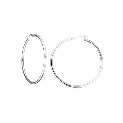 Paar Creolen JOBO "Ohrringe rund", silber (silber 925), Ohrringe, Damen, 55,6mm, Silber 925 (Sterlingsilber), rund 925 Silber