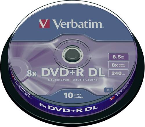 Verbatim 43666 DVD+R DL Rohling 8.5 GB 10 St. Spindel