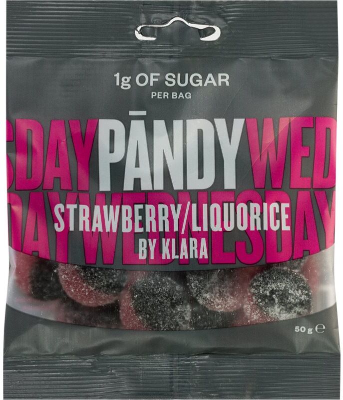 Pändy Candy Strawberry/Liquorice by Klara Geleebonbons 50 g